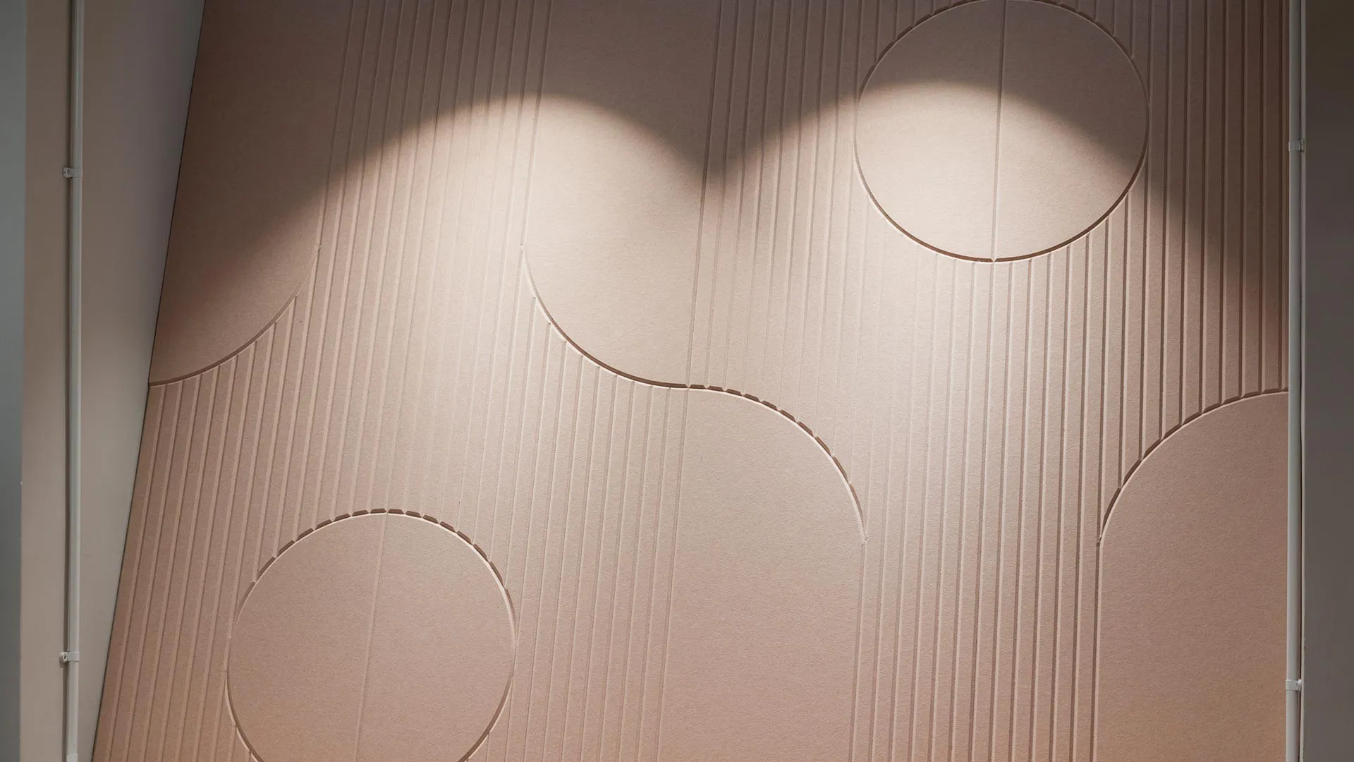 AllSfär Öra Rhythmic V cut Acoustic Wall Surfaces - Presentation Media