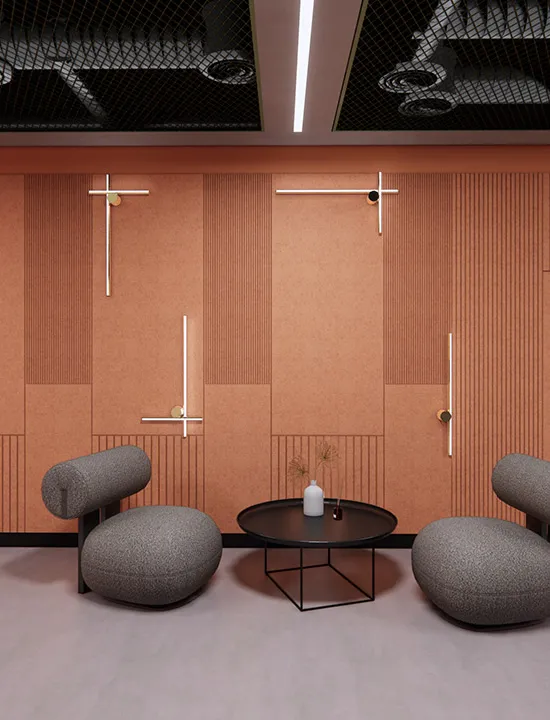 AllSfär Öra Rhythmic V cut Acoustic Wall Surface - Presentation Media