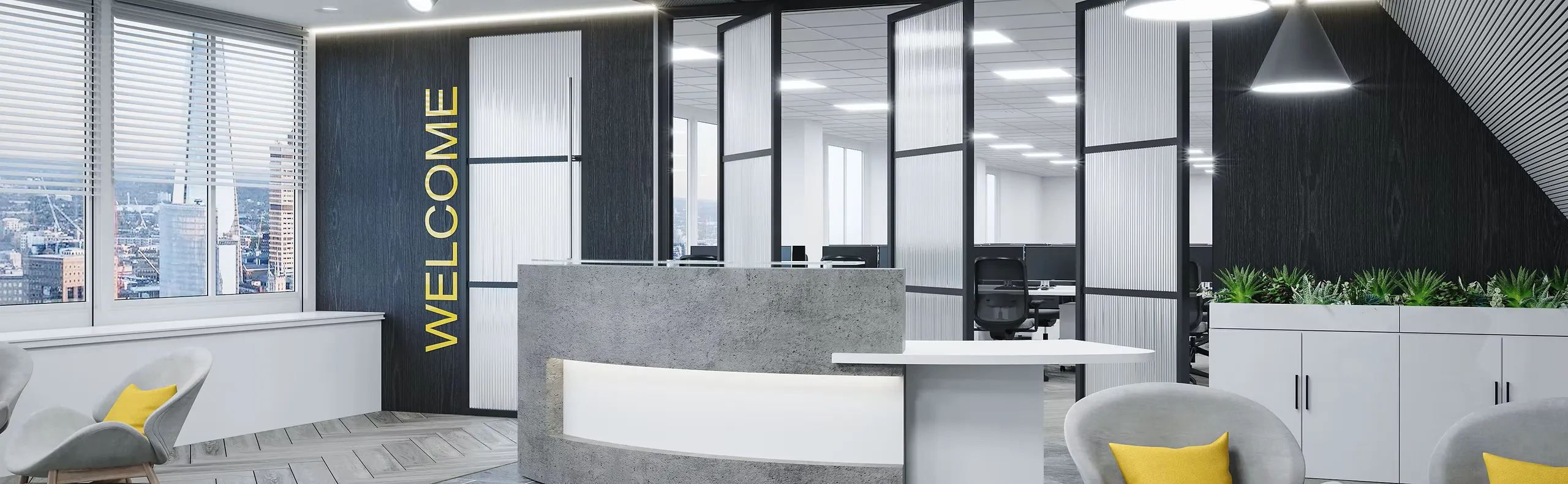 Clarke Rendall Xpression Reception Desk - Presentation Media