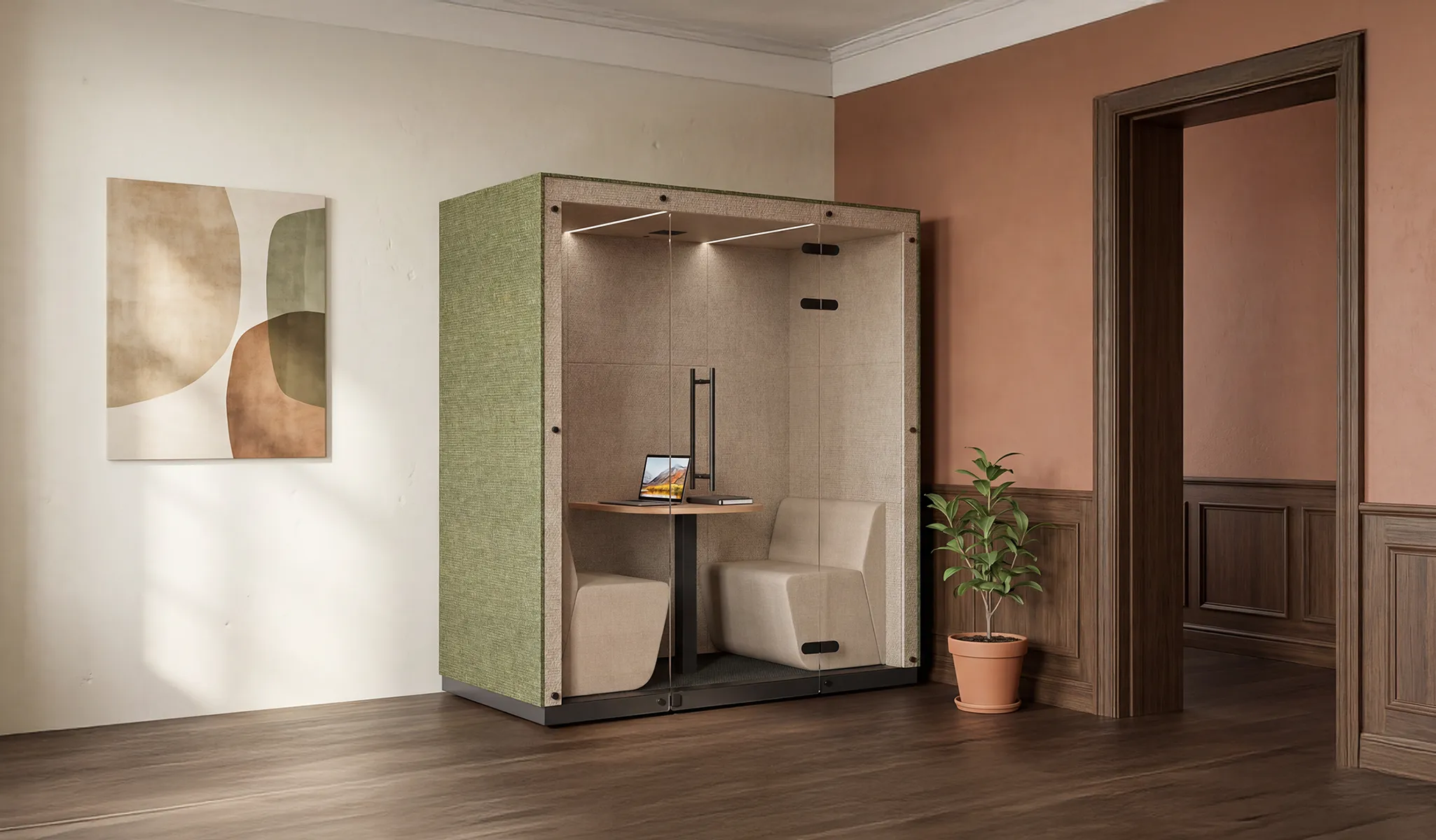 Atrium booth by Identity Furniture - Presentation Media