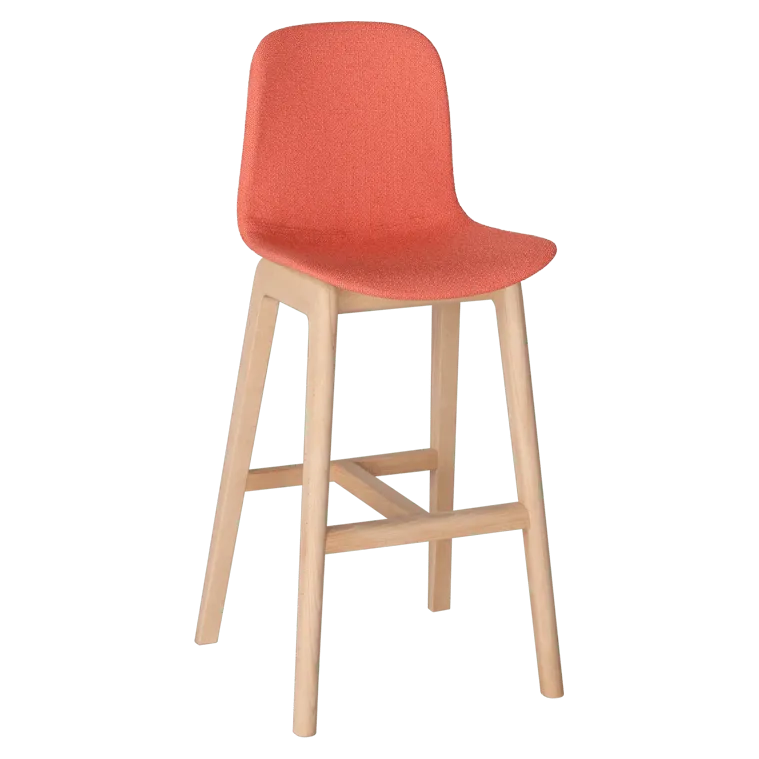 Origin Flux Upholstered Wood High Stool - Presentation Media
